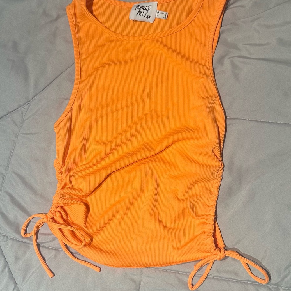 Princess Polly Orange Ruched Tank Top